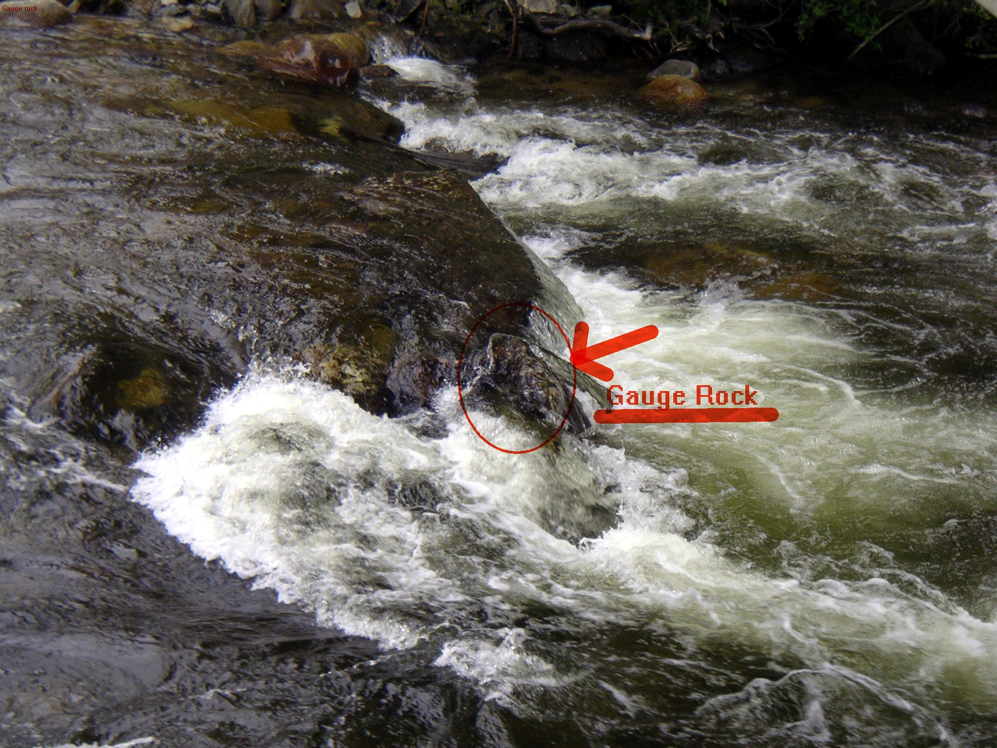 Visual gauge Brushy fork from take out bridge