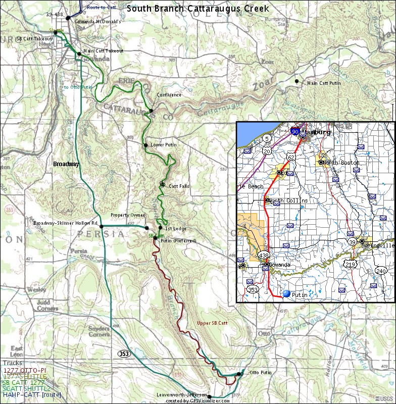 South Branch Catt (NY) Map