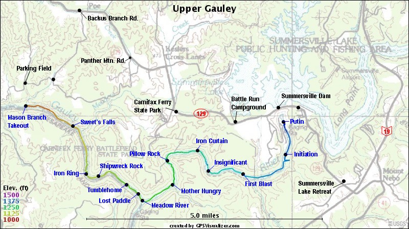 Upper Gauley Map