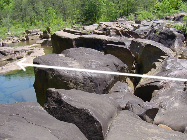 Alien Boof line passing over sieve -- Upper Ocoee, TN