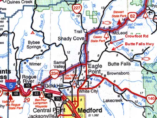 Road Map to Butte Falls