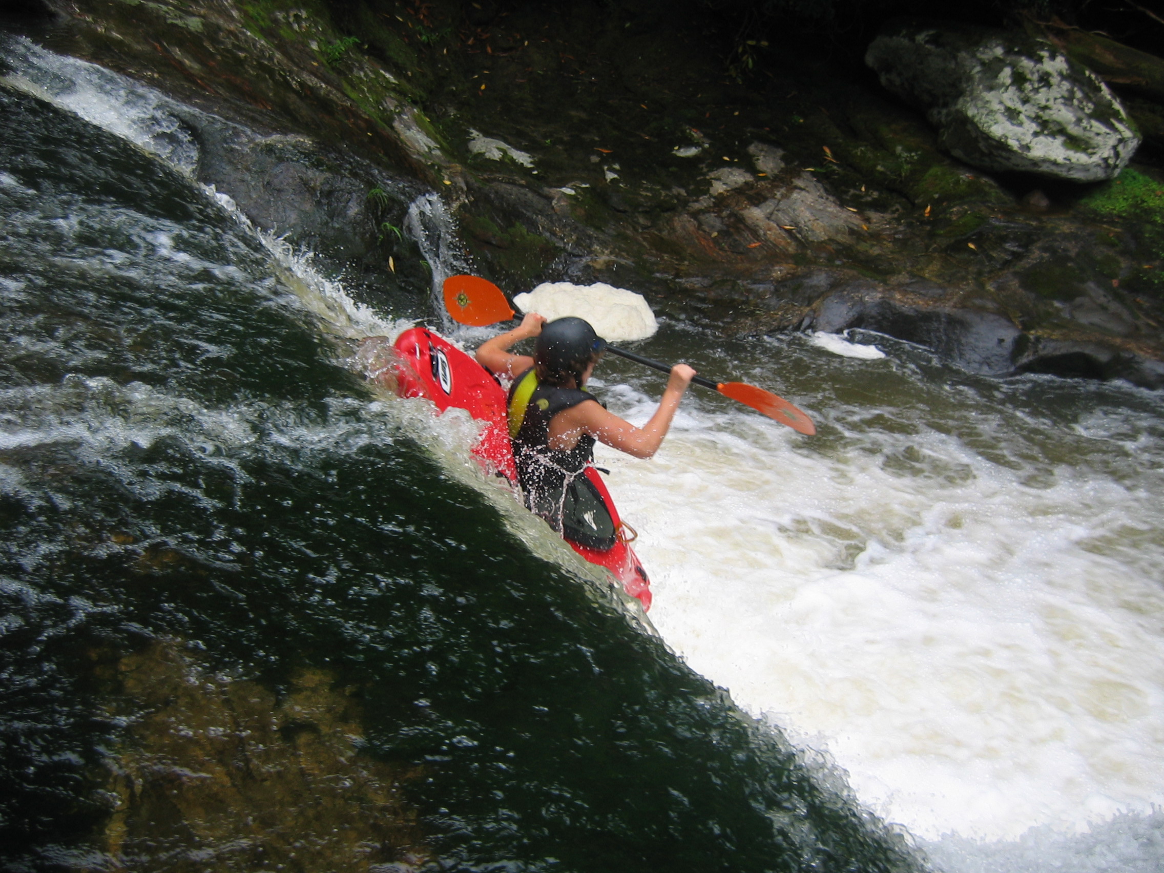 Over the lip of the second waterfall