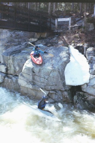 Seal launch, Upper Falls, Swift River