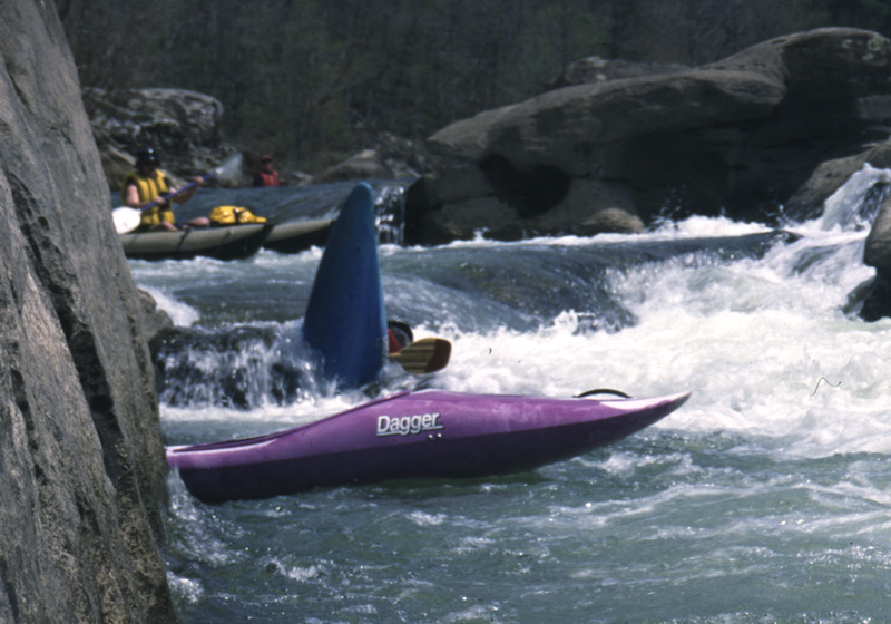 Kayaker Pinned in Double Drop