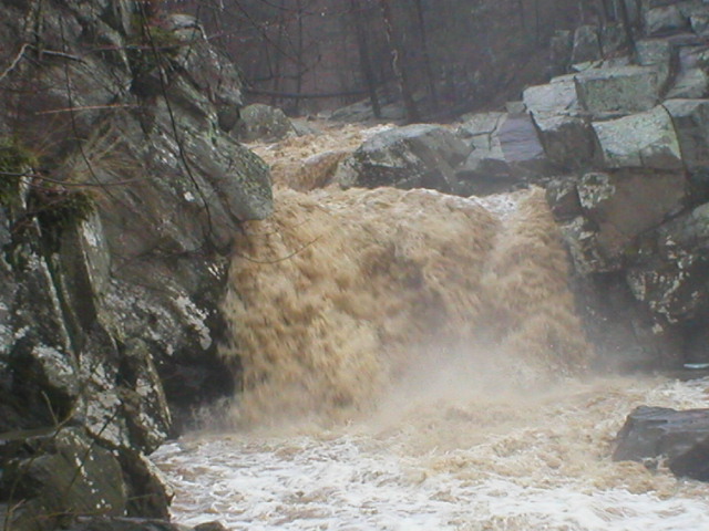 Waterfall at the end of the gorge.