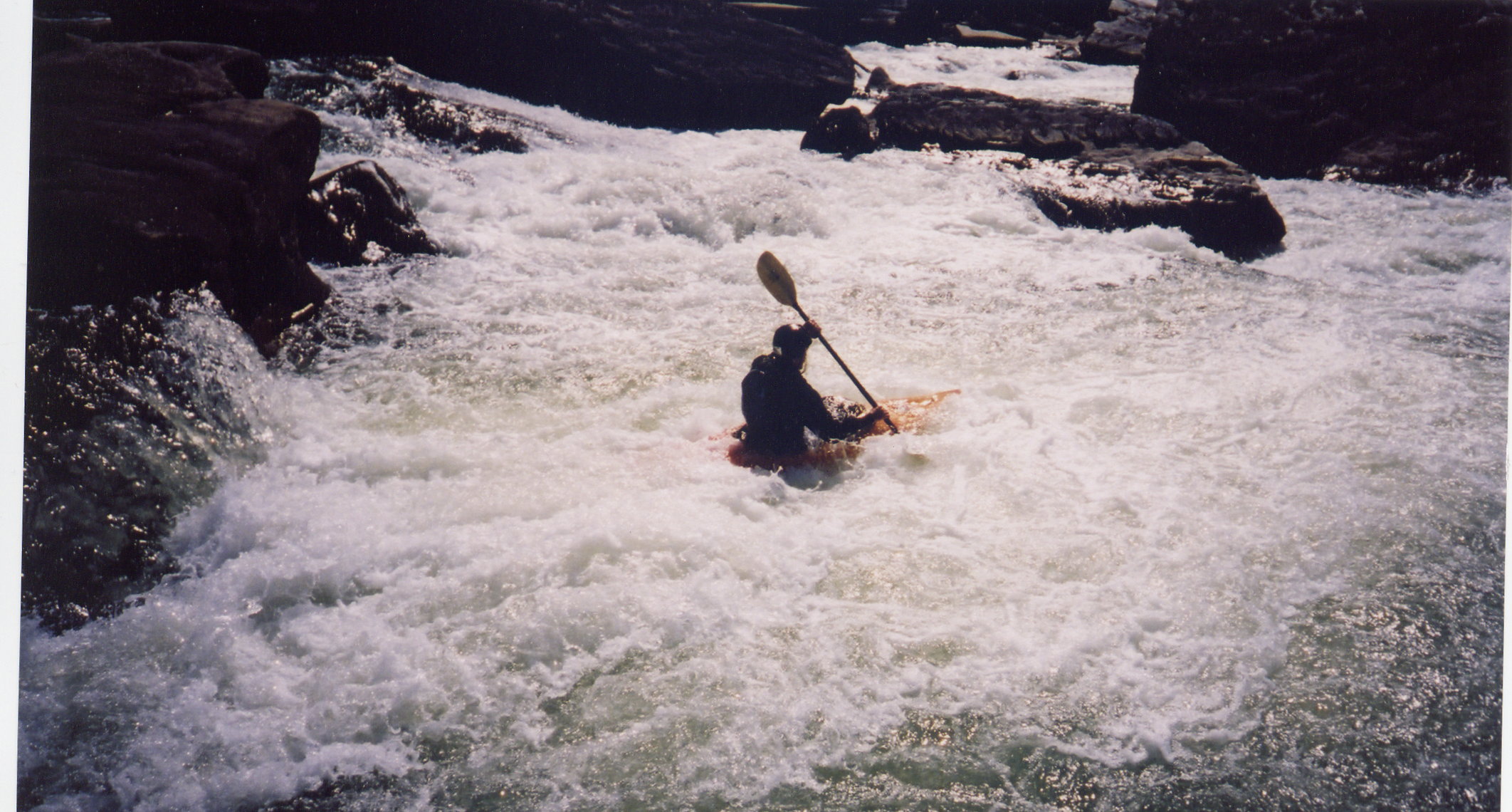 Doug Simpson running the second drop of Double Drop Rapid on the Big South Fork