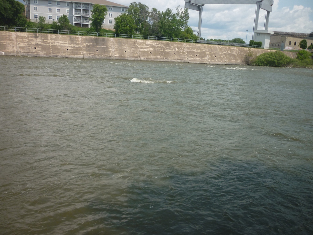 Walled-in river