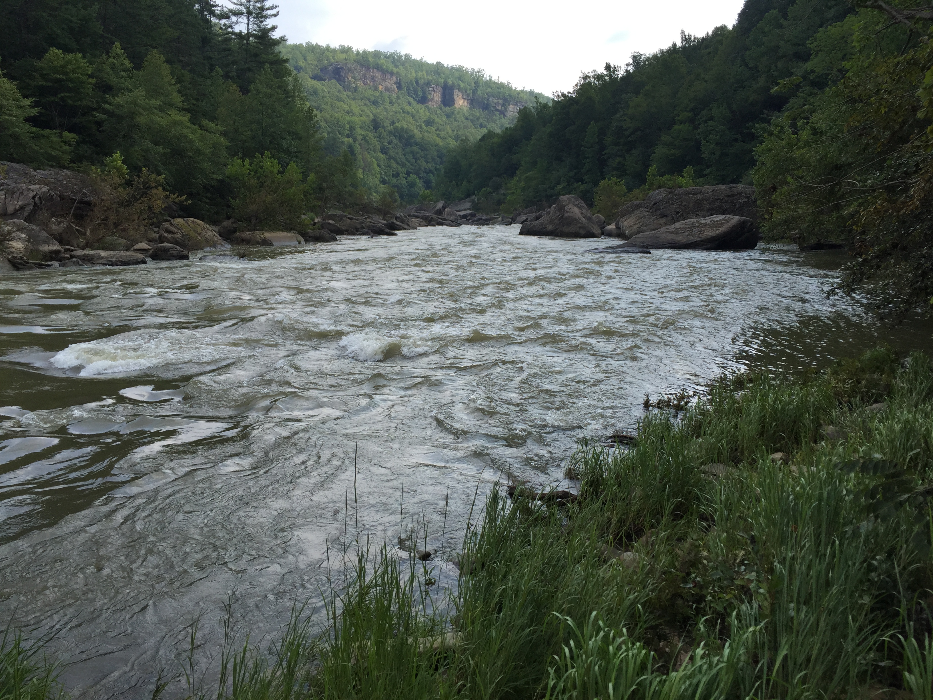 Scouting view of Angel Falls, 1700cfs