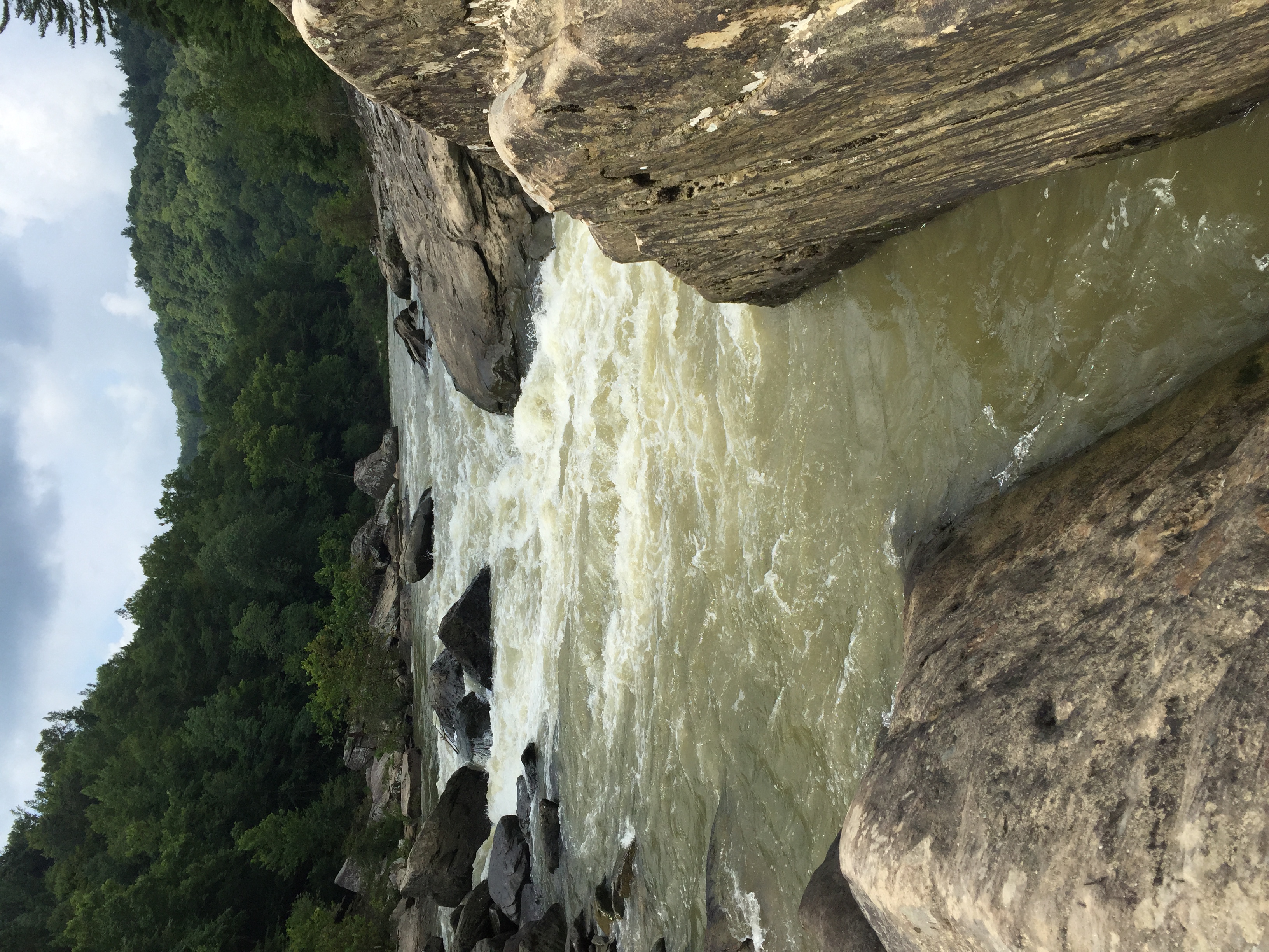 Angel Falls 1700cfs looking back upstream