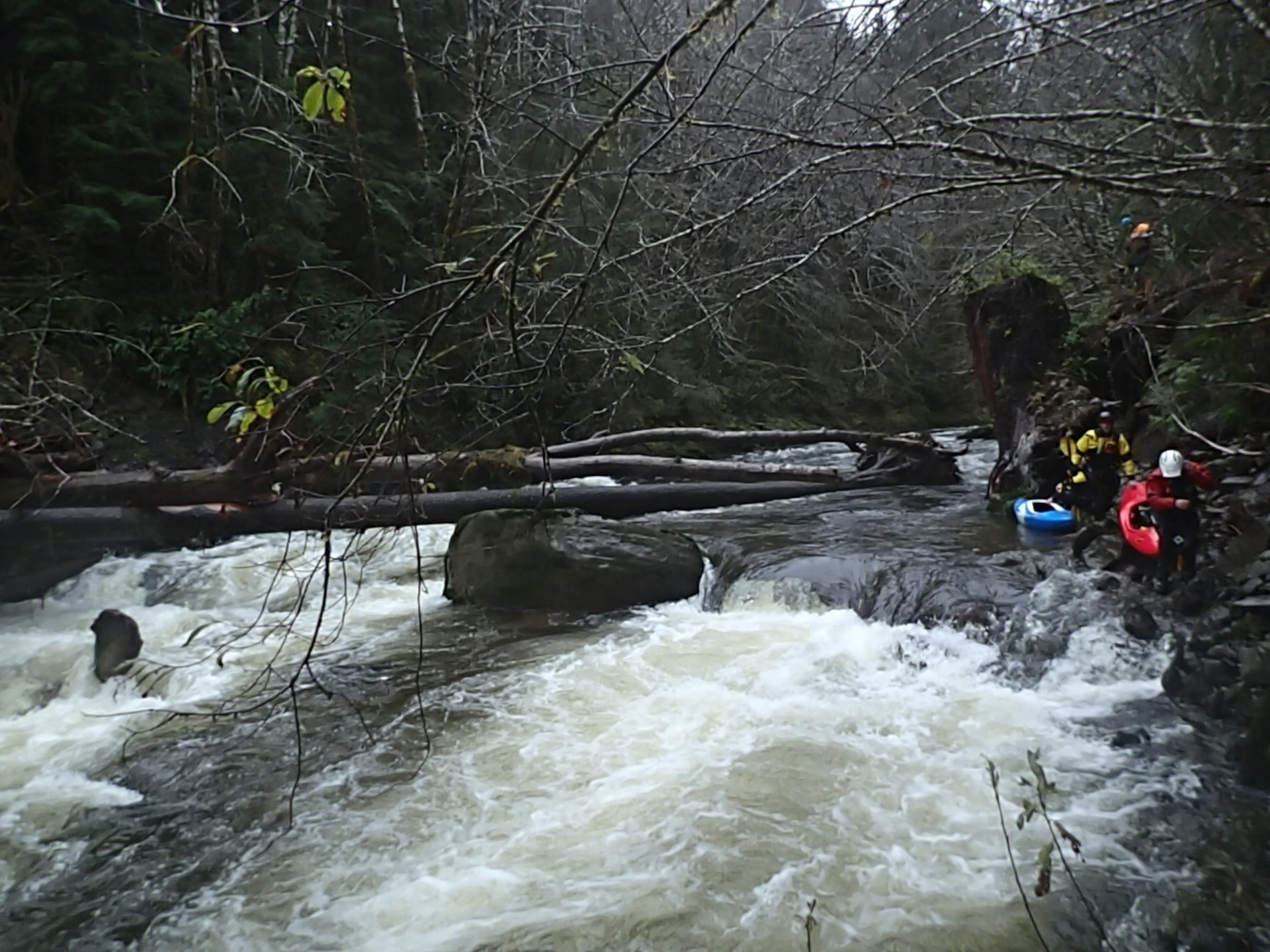 Portaging log jam