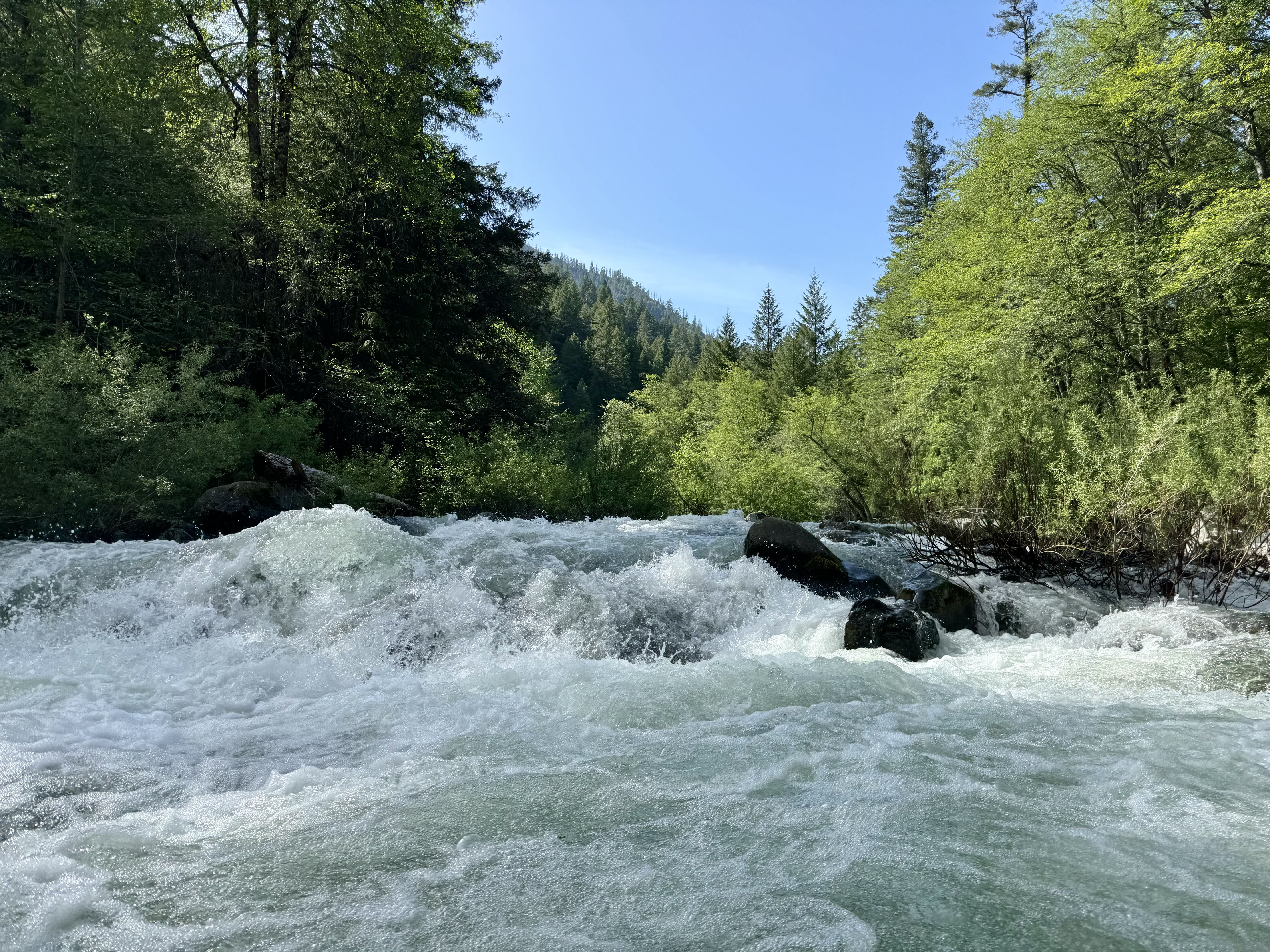 Chunky boulder rapid