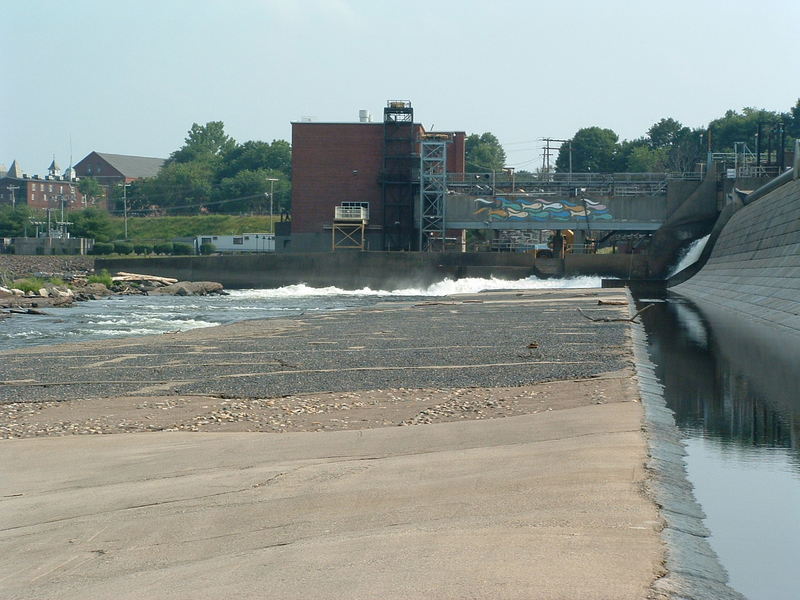 Connecticut River below dam...main chanel below fish ladder - Holyoke