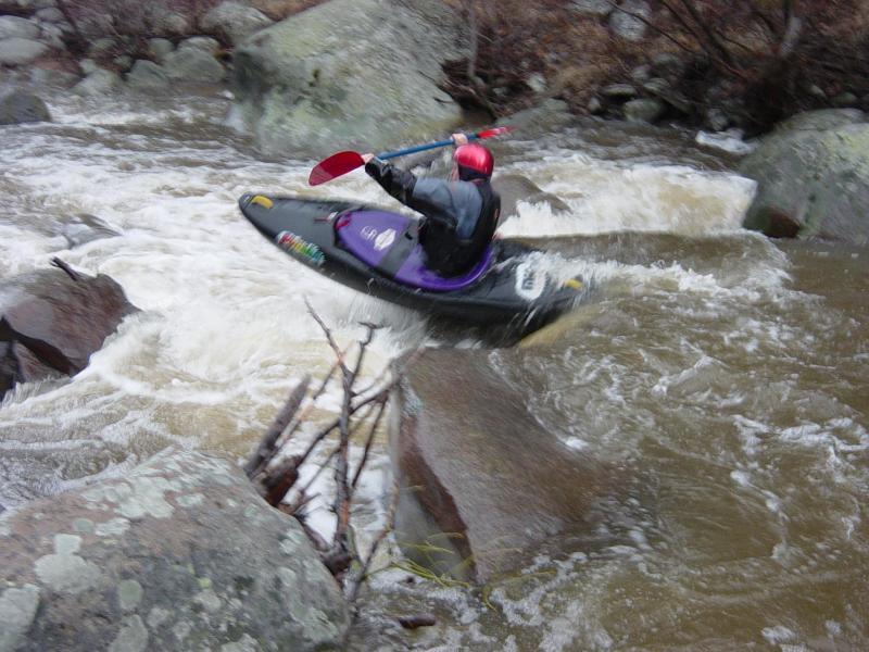 Kevin boofing on Basin Cr.