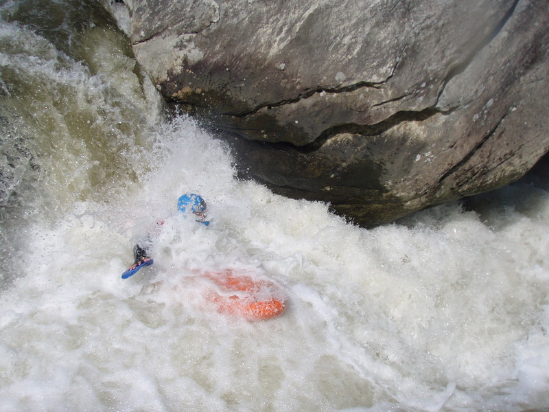 Adam landing the boof at Double Undercut