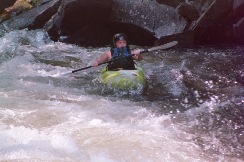 Matt Byrd running Lesser Wesser Falls on the Nantahala River