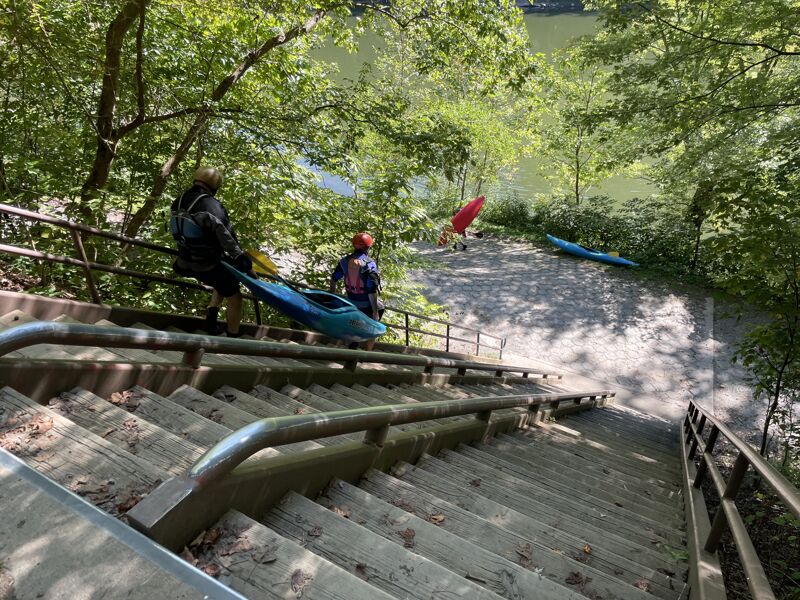 Steps and Raft Slide at Cunard