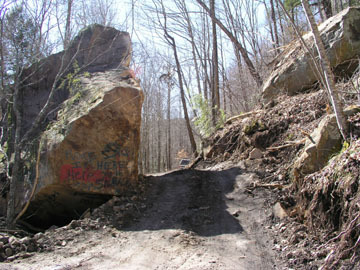 Rock fell on road to O&W