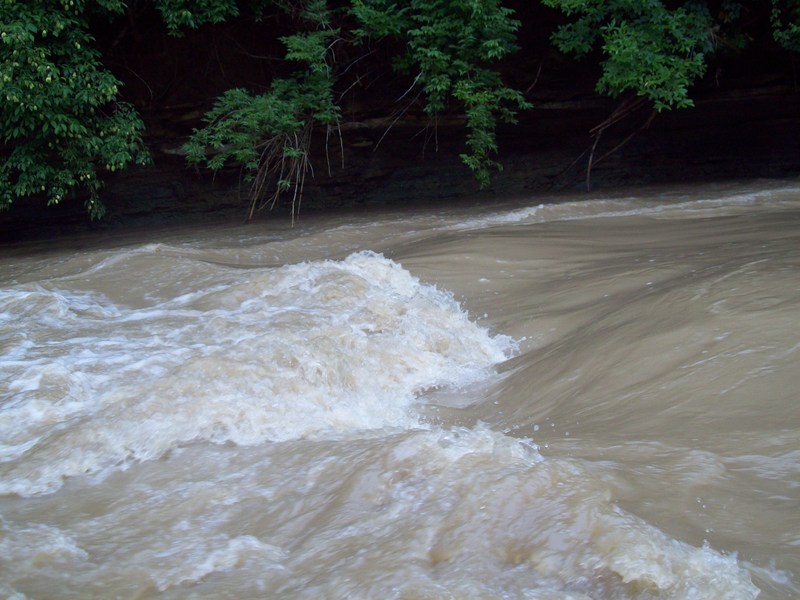 wave above second ledge