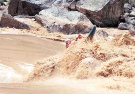 Kayaker at Horn Creek Rapid