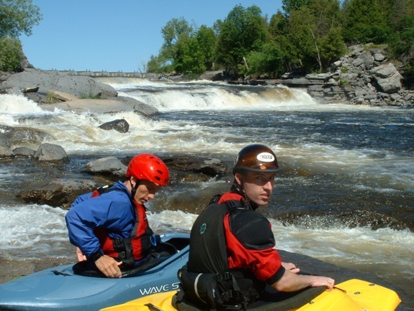 Black, Launching after the portage around the falls