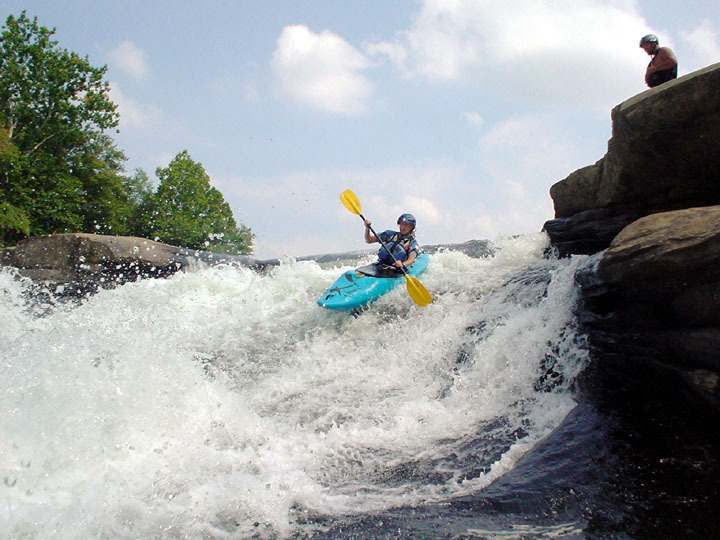 Jamie at the top drop river right slide