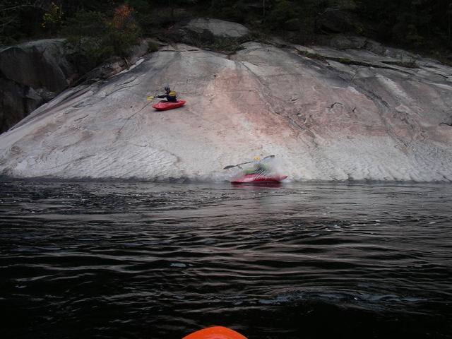 John and Jordan doing the rock slide at Wilson Creek