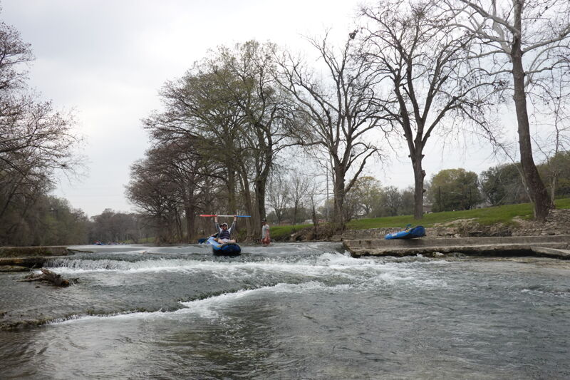 Running the Dam at Low Water