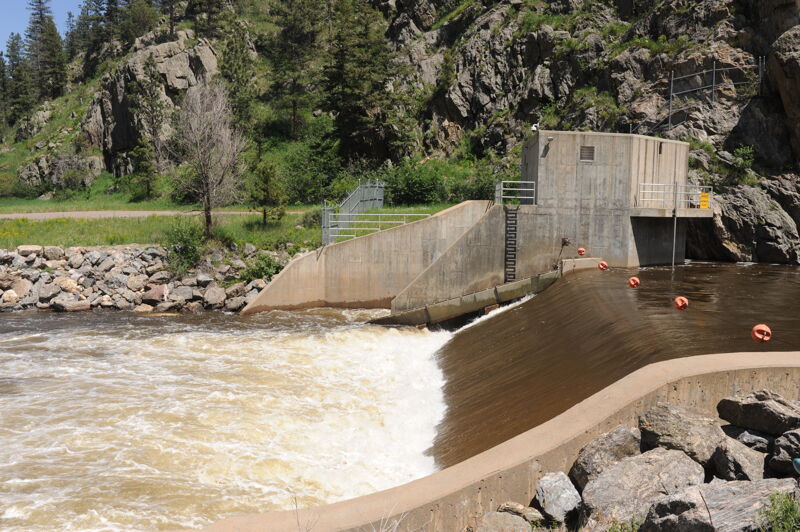 Low-head dam above put-in