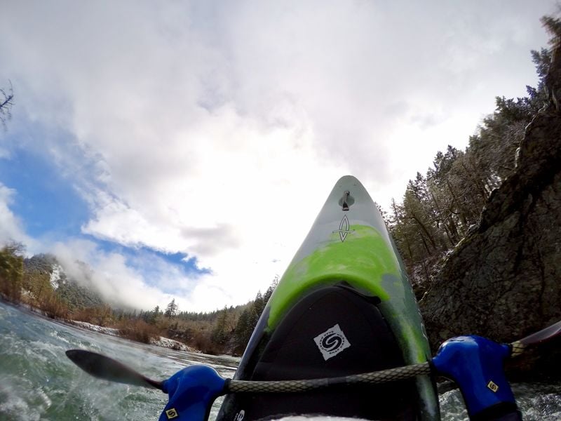 Snow day paddling on the Methodist run