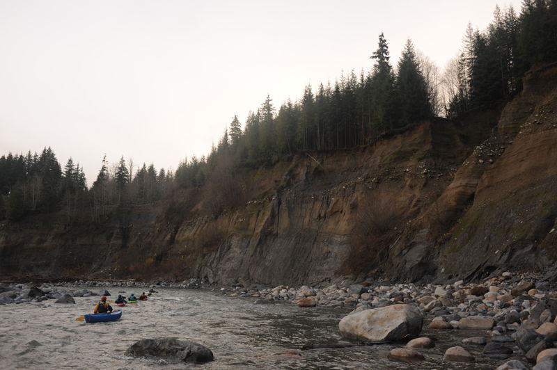 High bank on river right