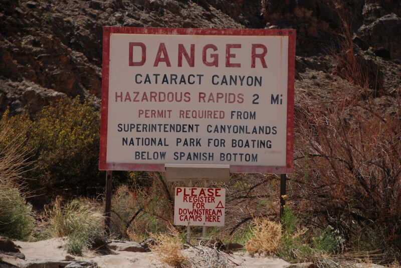 Warning Sign for Cataract Canyon