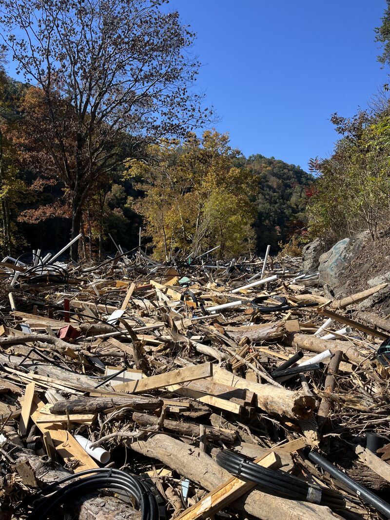 Debris on the tracks at Big Pillow