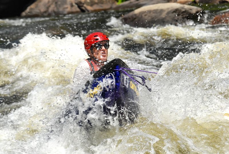 Marty Plante paddling Narrows Rapid on the Hudson Gorge