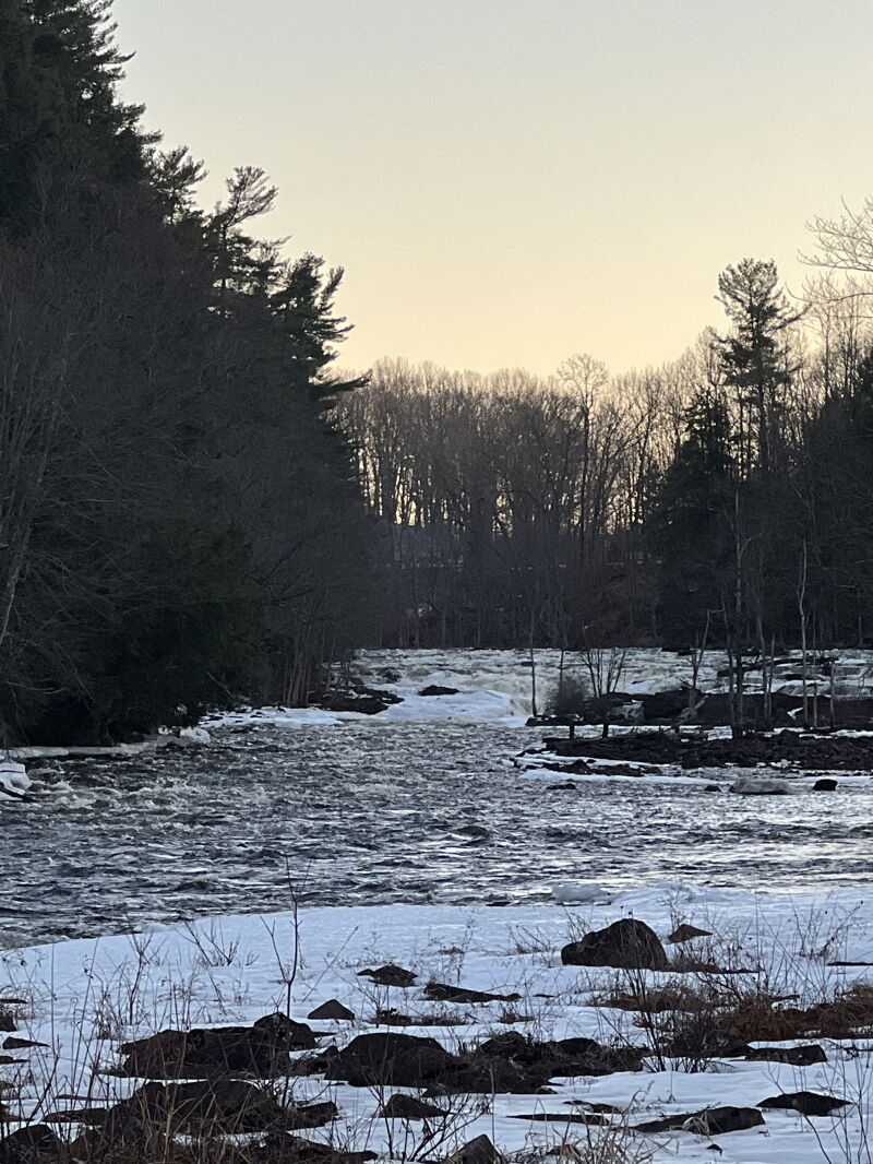 below the falls