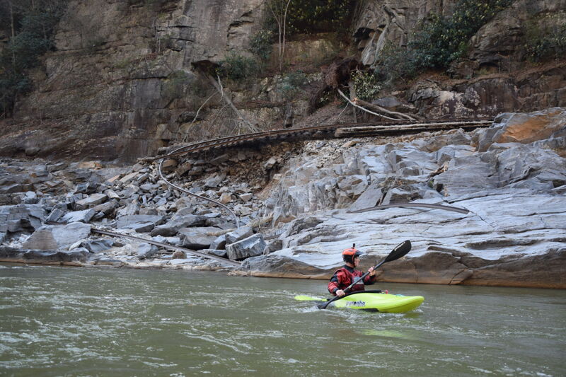 Paddler with Bent Tracks