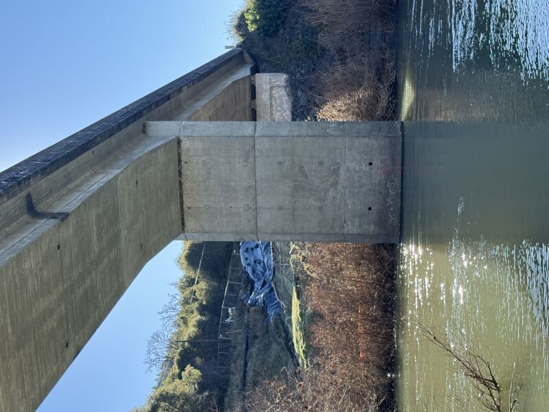 The Eel River Bridge with painted gauge 