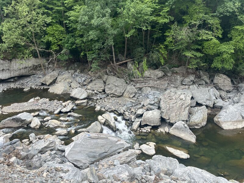 Close up of natural riverbed