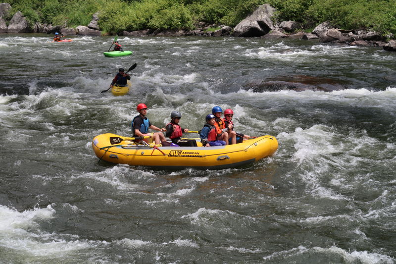 Aki Rafting Through Trestle