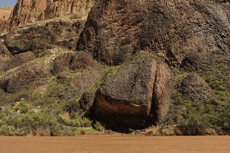 Basalt Outcrops Below Lava