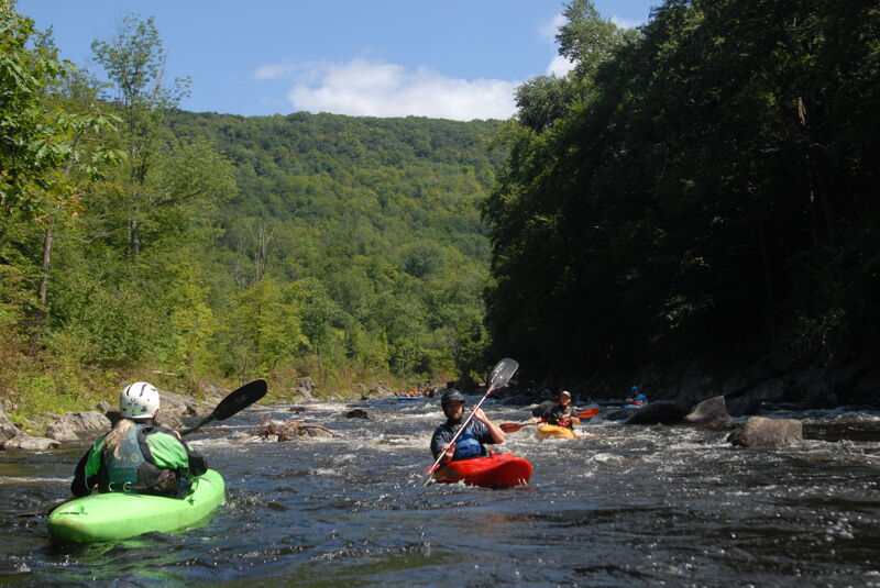 Looking Upstream Towards Split Hair