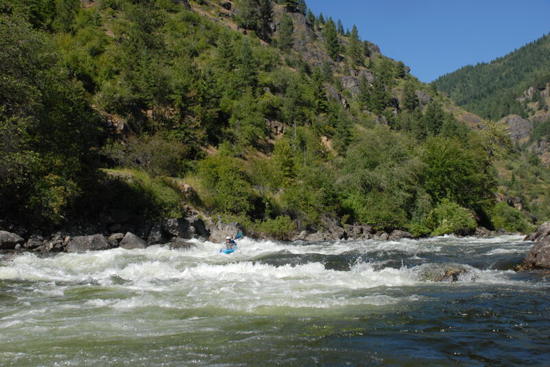 Cyn in Split Creek Rapid