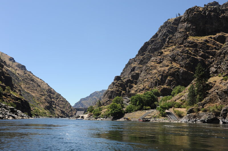 Looking Back Upstream at Hells Canyon Dam