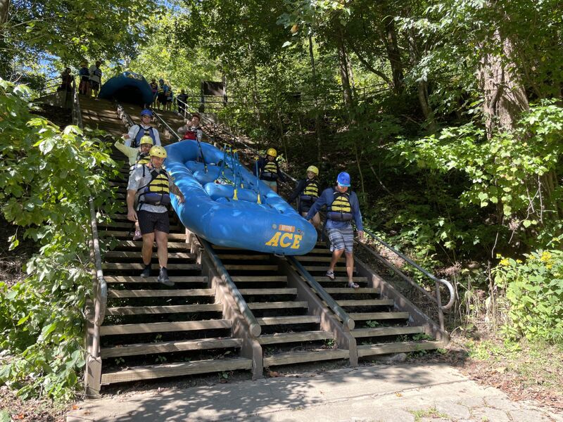 Steps and Raft Slide at Cunard