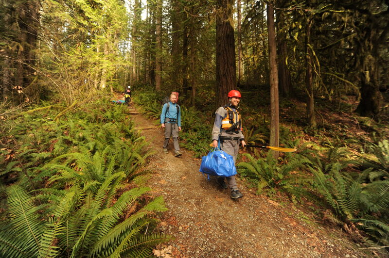 Hiking in on the Trail