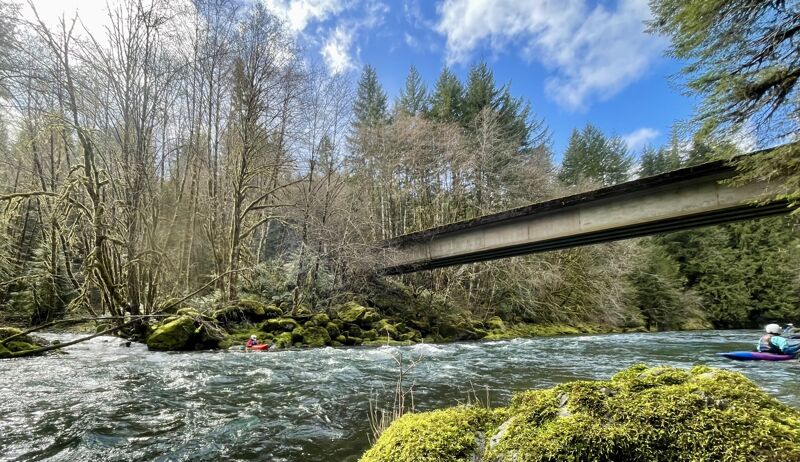 Bridge upstream of Wolf Creek to Weyco Gate