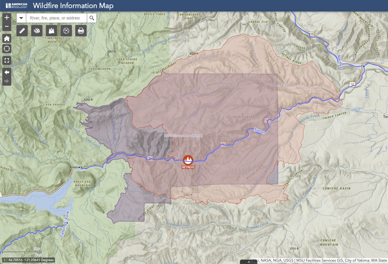Retreat Wildfire Perimeter and Closure Area
